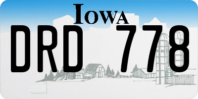 IA license plate DRD778