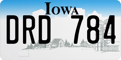 IA license plate DRD784