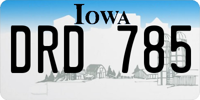 IA license plate DRD785