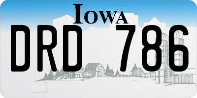 IA license plate DRD786