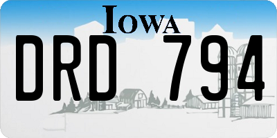 IA license plate DRD794