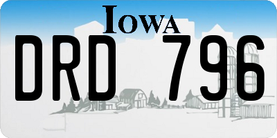 IA license plate DRD796