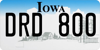 IA license plate DRD800