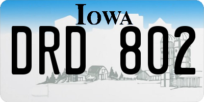 IA license plate DRD802
