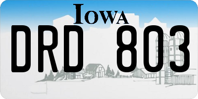 IA license plate DRD803