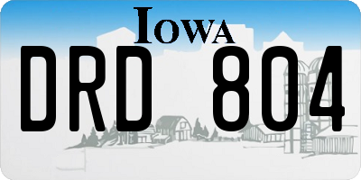 IA license plate DRD804