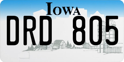 IA license plate DRD805