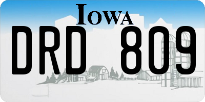 IA license plate DRD809