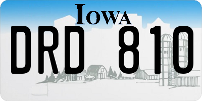 IA license plate DRD810