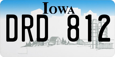 IA license plate DRD812