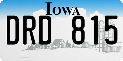 IA license plate DRD815