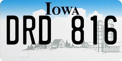 IA license plate DRD816
