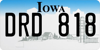 IA license plate DRD818