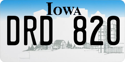 IA license plate DRD820