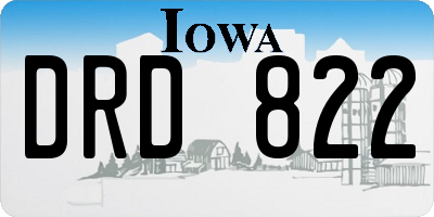 IA license plate DRD822