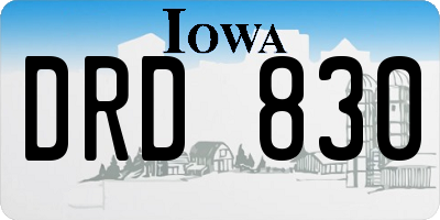 IA license plate DRD830