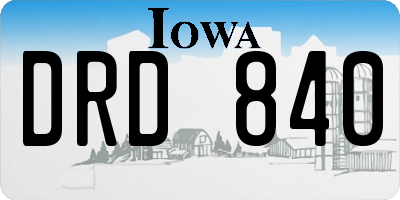 IA license plate DRD840