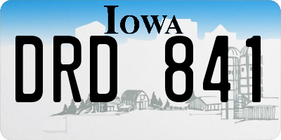 IA license plate DRD841