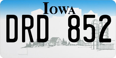 IA license plate DRD852