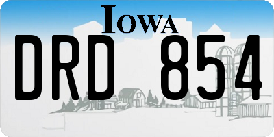 IA license plate DRD854