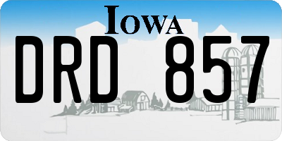 IA license plate DRD857