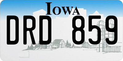 IA license plate DRD859