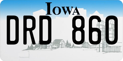 IA license plate DRD860