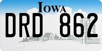 IA license plate DRD862