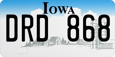 IA license plate DRD868