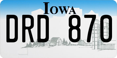 IA license plate DRD870