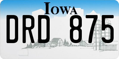IA license plate DRD875