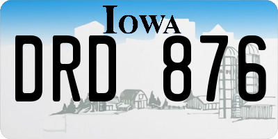 IA license plate DRD876