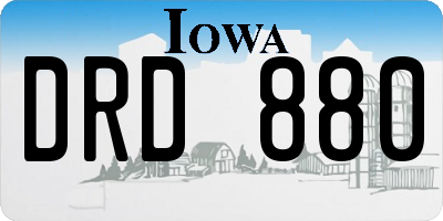 IA license plate DRD880