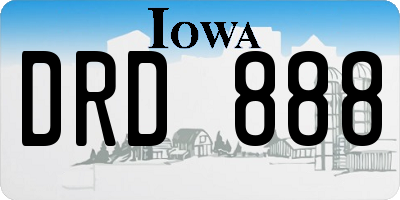 IA license plate DRD888