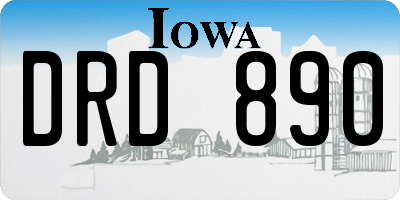 IA license plate DRD890