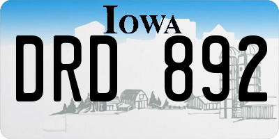 IA license plate DRD892