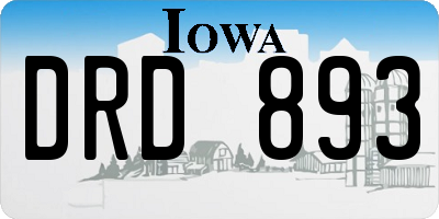 IA license plate DRD893