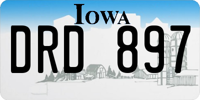 IA license plate DRD897