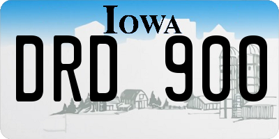 IA license plate DRD900