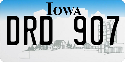 IA license plate DRD907