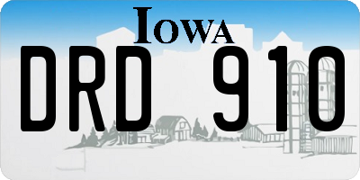 IA license plate DRD910