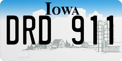 IA license plate DRD911
