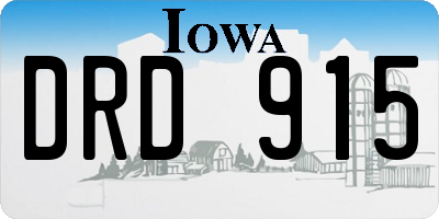 IA license plate DRD915