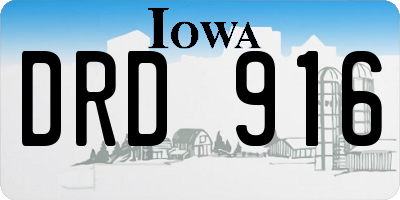 IA license plate DRD916