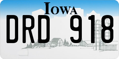 IA license plate DRD918