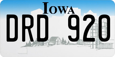 IA license plate DRD920
