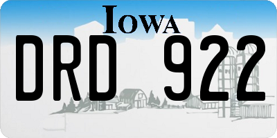 IA license plate DRD922
