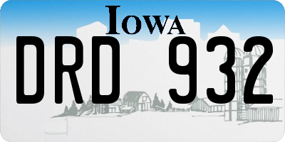 IA license plate DRD932