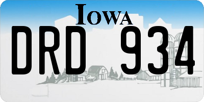 IA license plate DRD934