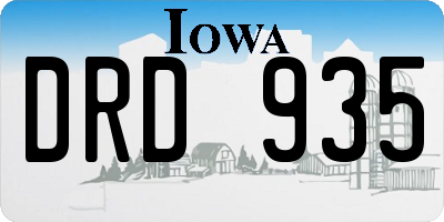 IA license plate DRD935